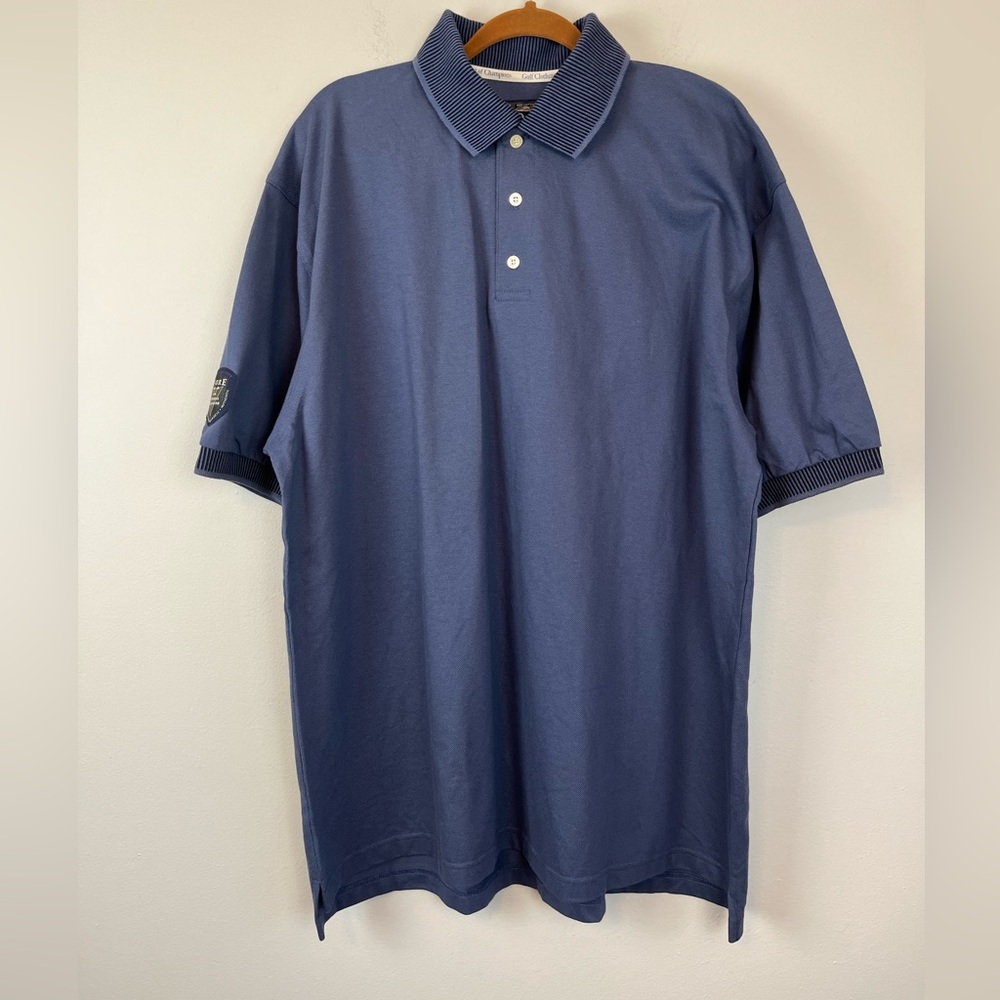 Vintage FORE Original Golf Wear Cotton Short Sleeve Blue Polo Shirt Size…